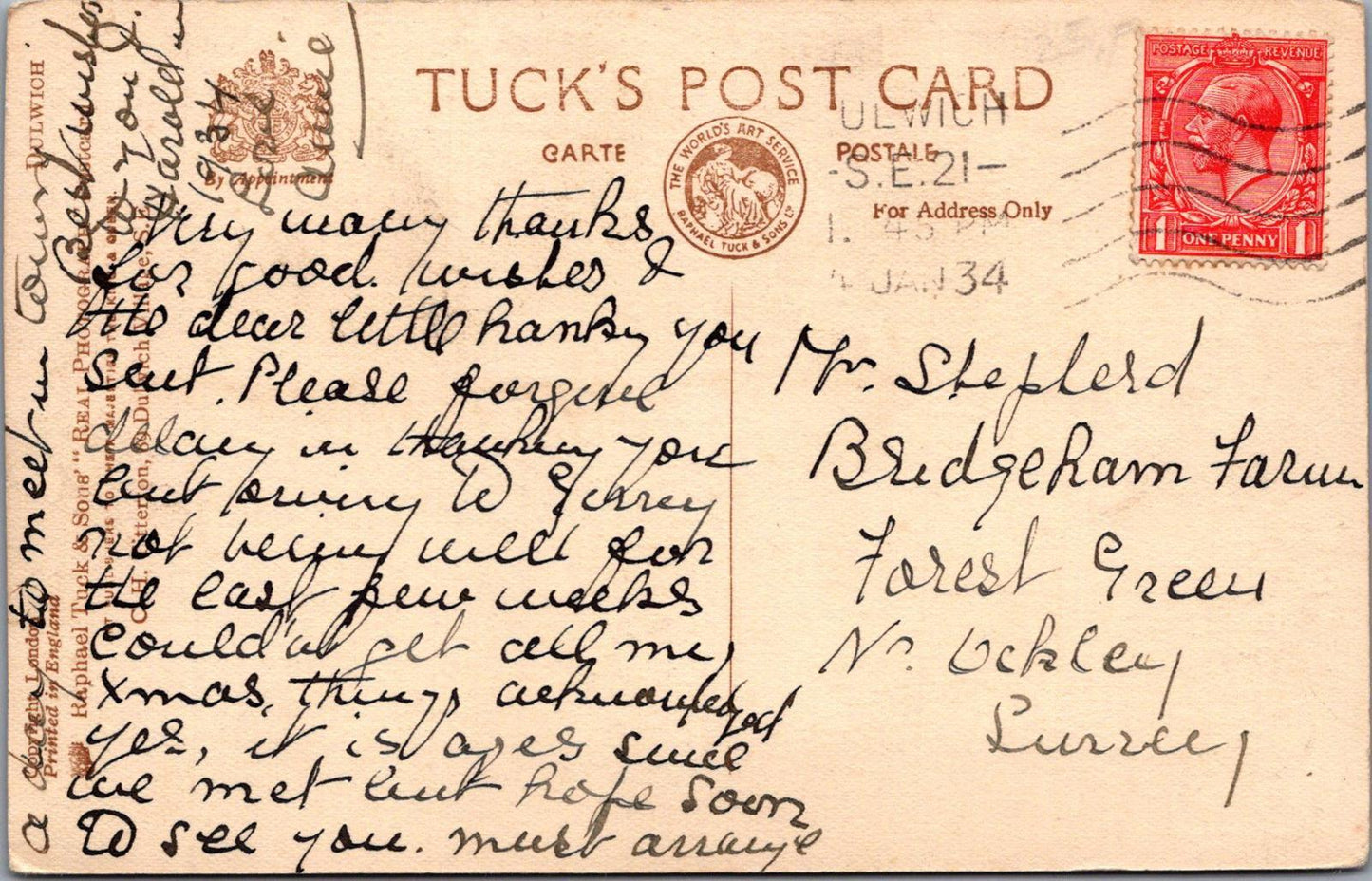 London Postcard - Dulwich Old College, Dulwich Village, Southwark   XT700