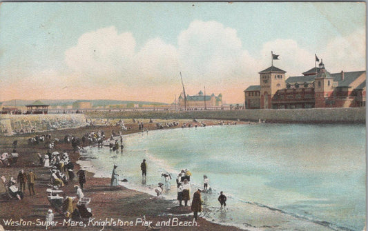 Somerset Postcard - Weston-Super-Mare, Knightstone Pier and Beach  XT717