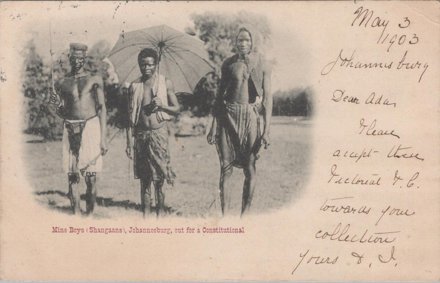 South Africa Postcard - Mine Boys, Shangaans, Tsonga people, Johannesburg  XT720