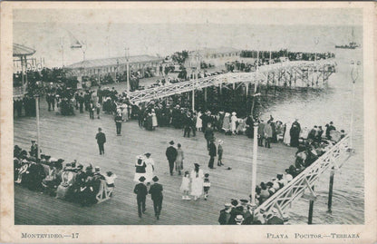 Uruguay Postcard-Terrace of Hotel de los Pocitos,Playa Pocitos,Montevideo XT777