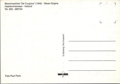 Netherlands Postcard-Stoommachine De Cruquius Steam Engine,Haarlemmermeer XT1148