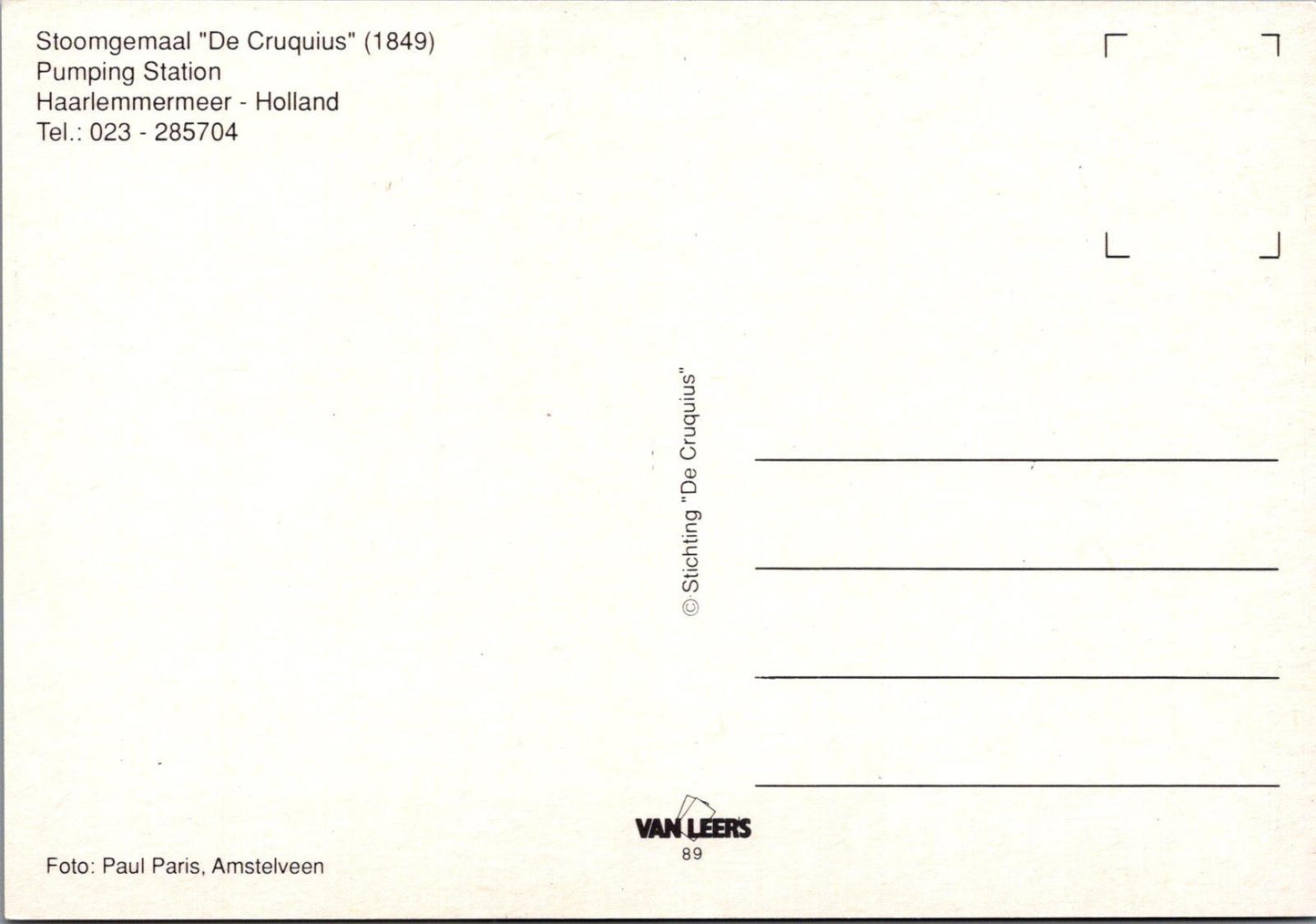 Netherlands Postcard-Stoommachine De Cruquius Pump Station,Haarlemmermeer XT1150