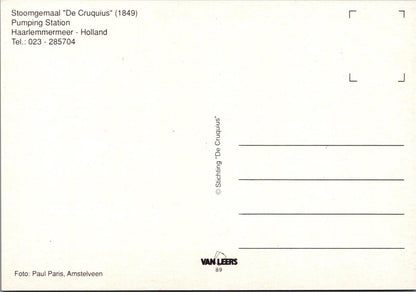 Netherlands Postcard-Stoommachine De Cruquius Pump Station,Haarlemmermeer XT1150