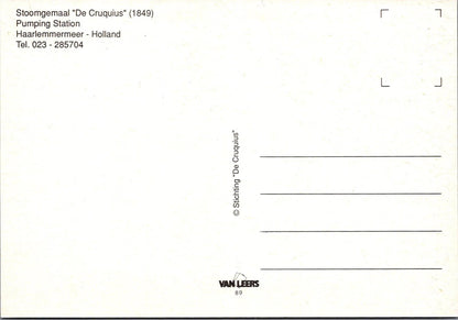Netherlands Postcard-Stoommachine De Cruquius Pump Station,Haarlemmermeer XT1151