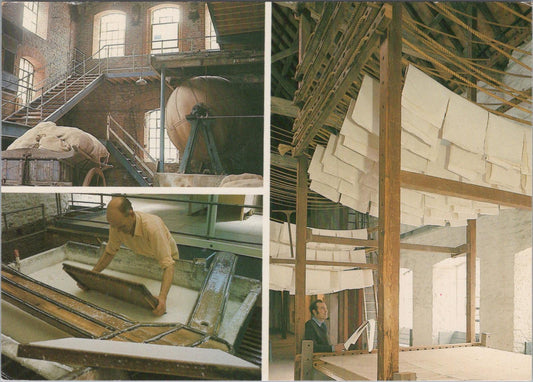 Somerset Postcard - Making Paper By Hand, Wookey Hole Paper Mill, Wells XT1169