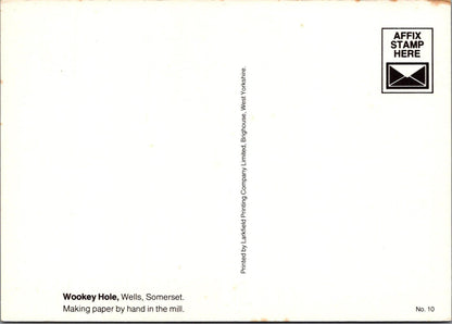Somerset Postcard - Making Paper By Hand, Wookey Hole Paper Mill, Wells XT1169