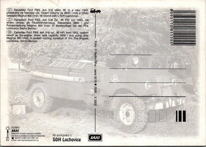 Fire Engine Postcard - Czech Republic, Canadian Ford F60L 4x4 - XT1182