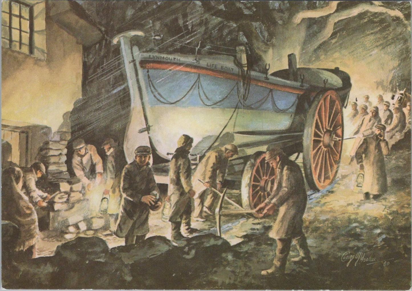 Art Postcard - Royal National Lifeboat Institution,7A The Overland Launch XT1183