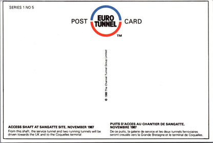 Transport Postcard - The Channel Tunnel, Access Shaft at Sangatte Site XT1190