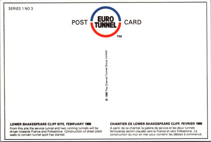 Transport Postcard - The Channel Tunnel, Lower Shakespeare Cliff Site XT1191