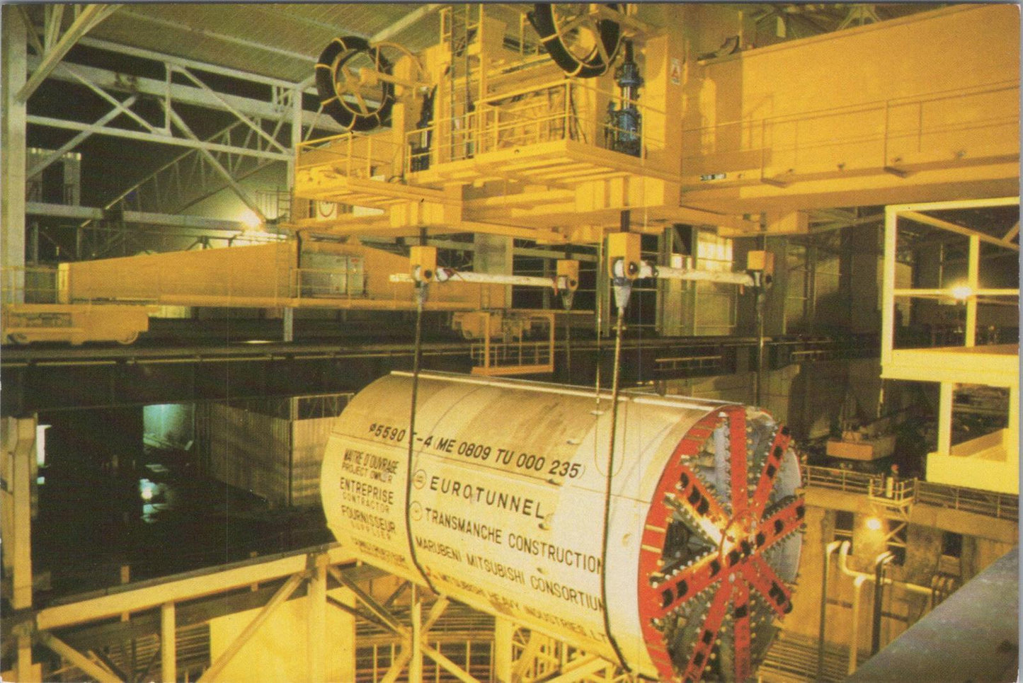 Transport Postcard - Channel Tunnel, Installation of Tunnel Boring Machine XT1192