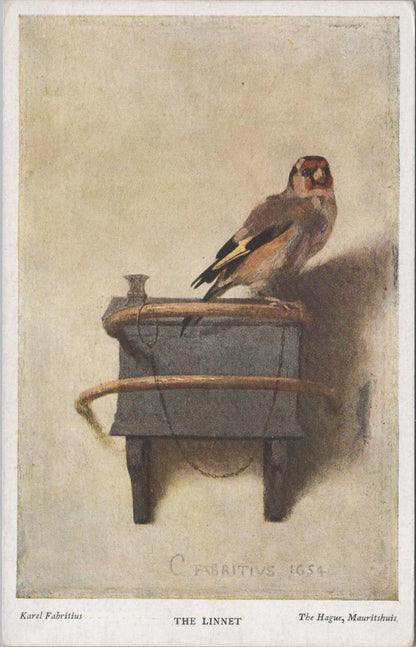 Animals Postcard - Birds, The Goldfinch, Artist Carel Fabritius XT1258