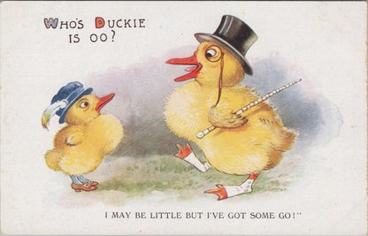 Animals Postcard - Birds, Anthropomorphic illustration of Two Ducklings  XT1268