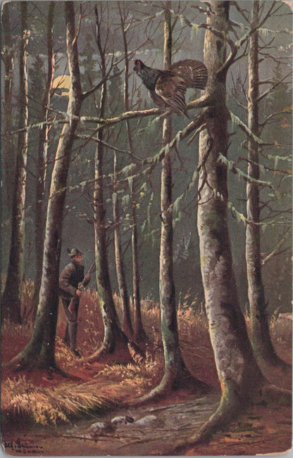 Animals Postcard - Birds, Hunting Grouse, Auerhahn-Jagd, Alfred Schönian XT1273