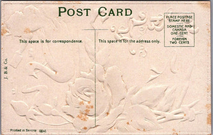 Embossed Greetings Postcard - A Joyous Birthday, Early 1900s, Red Rose  XT1301
