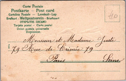 Greetings Postcard - French Embossed and Hand-Decorated, Sincere Wishes XT1306
