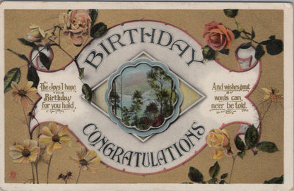 Greetings Postcard-Birthday Congratulations,Gothic-inspired Poetic Verse XT1308