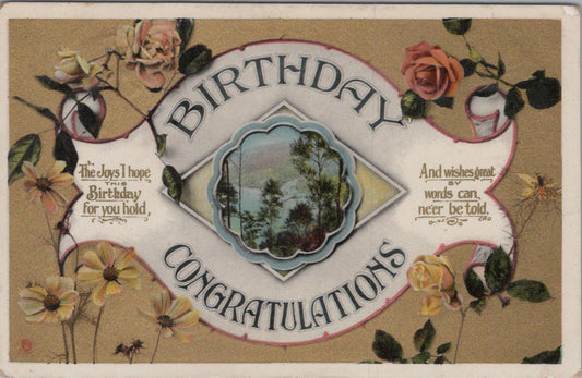 Greetings Postcard-Birthday Congratulations,Gothic-inspired Poetic Verse XT1308