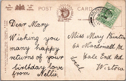 Greetings Postcard-Birthday Congratulations,Gothic-inspired Poetic Verse XT1308
