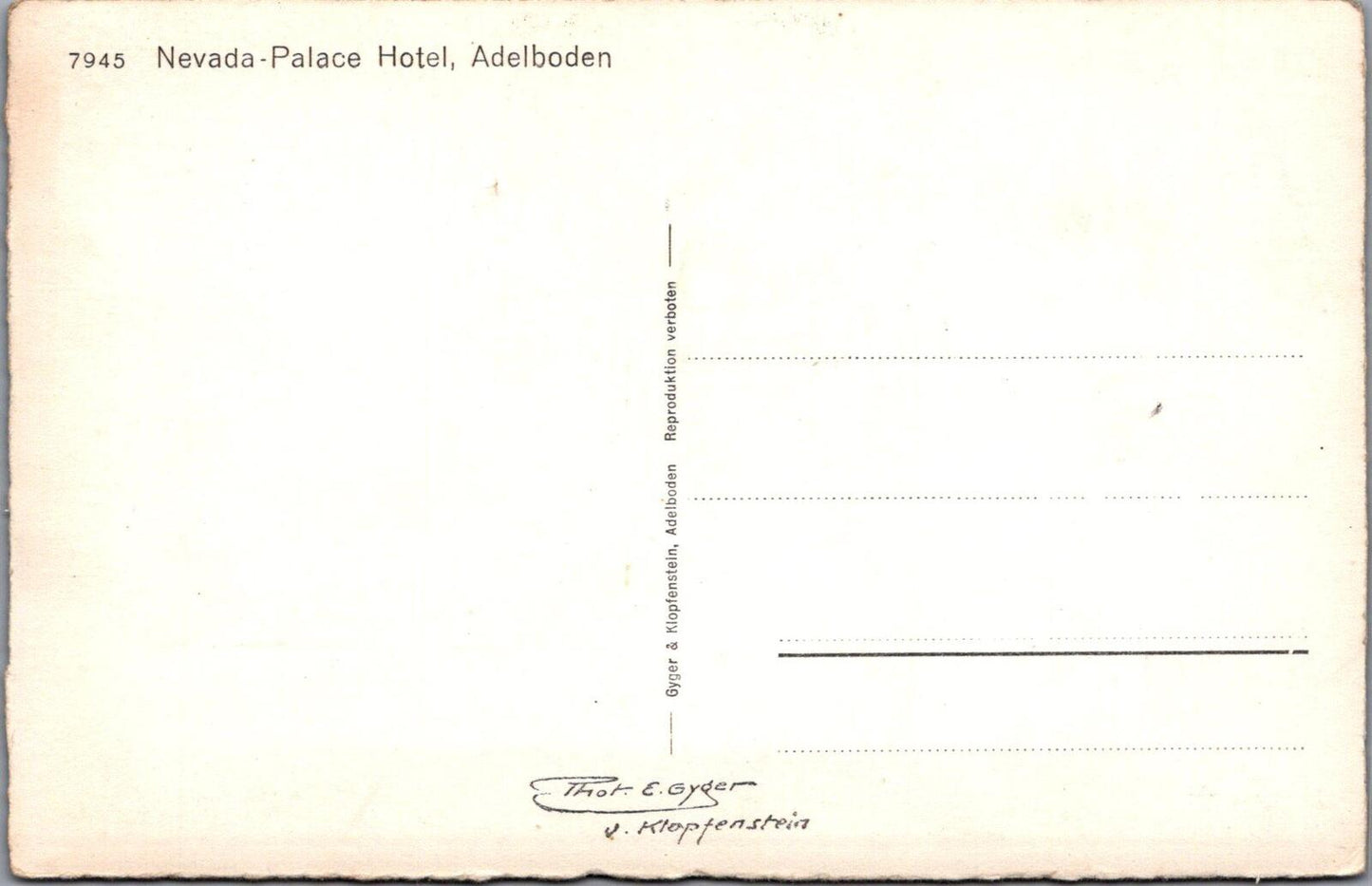 Switzerland Postcard: Adelboden, Nevada Palace Hotel, Alpine Resort View XT2098