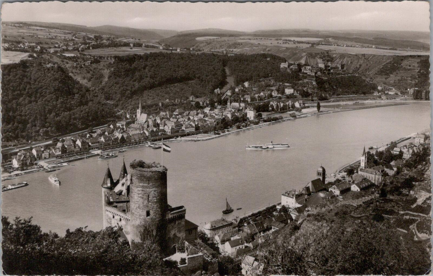 Germany Postcard: St. Goarshausen, Burg Katz, Rhine Valley Aerial View XT2099