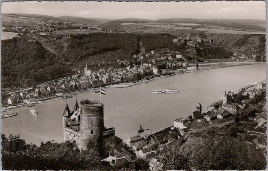 Germany Postcard: St. Goarshausen, Burg Katz, Rhine Valley Aerial View XT2099