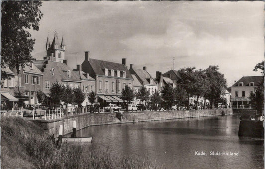 Netherlands Postcard: Sluis, Kade Canal View, Zeeland Street Scene  XT2102