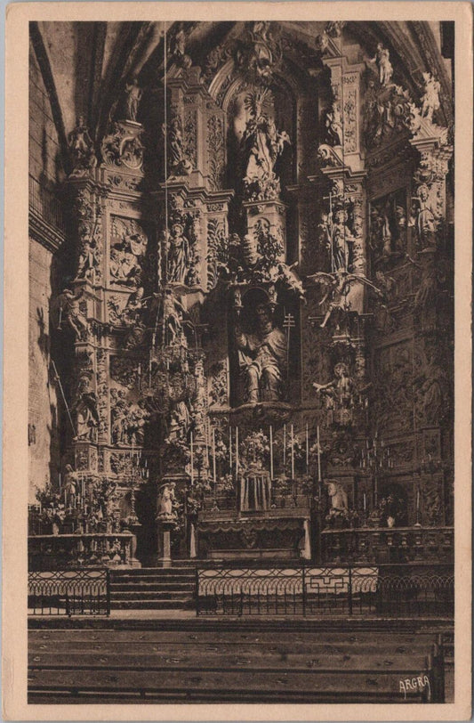 France Postcard: Prades, Church of St. Pierre, Baroque Retable Altarpiece XT2110