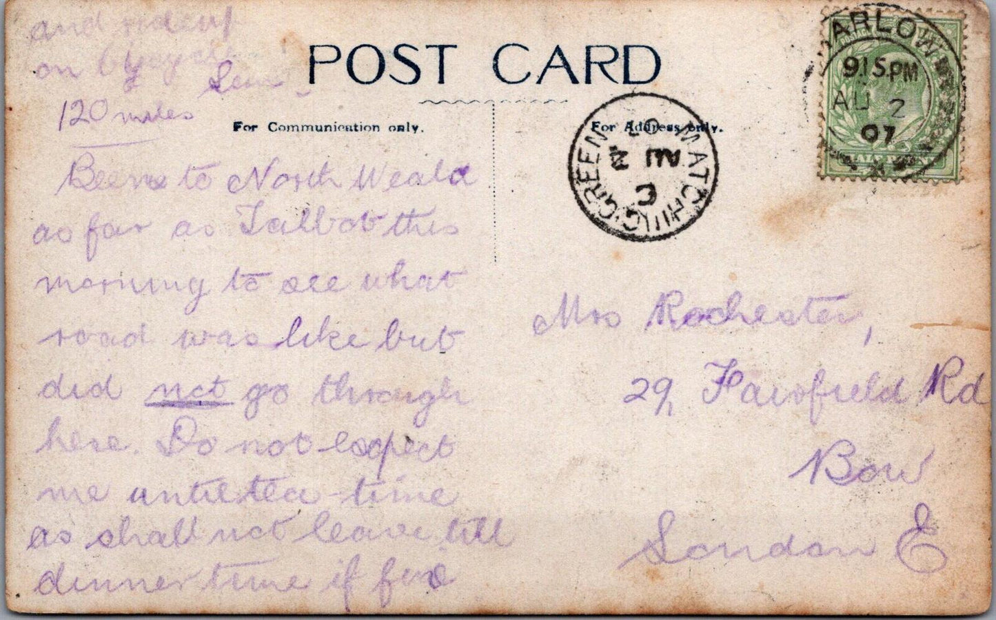 Essex Postcard: Magdalen Laver St Mary Magdalene Church Real Photo 1910's XT2115