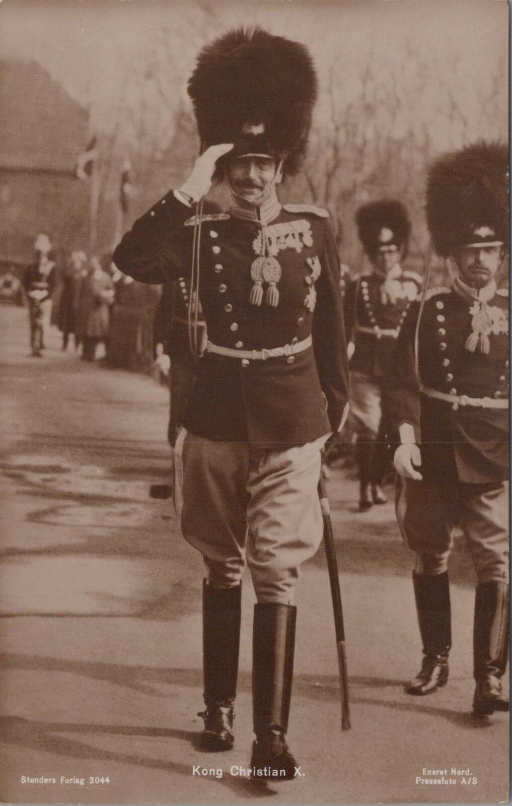 Denmark Postcard King Christian X of Denmark Military Uniform Copenhagen XT2340