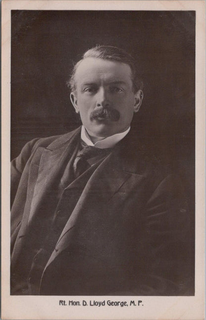 Rt Hon David Lloyd George MP Prime Minister Portrait RP Postcard XT2342