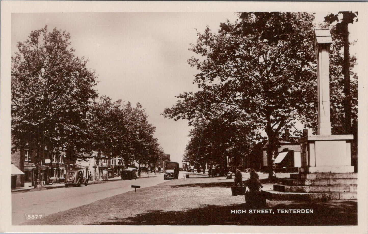 Kent Postcard High Street Tenterden War Memorial England RPPC XT2346