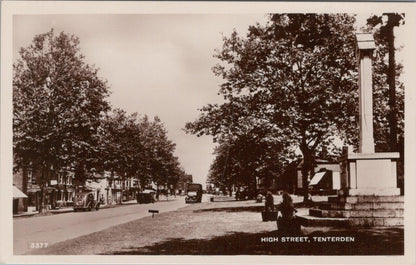 Kent Postcard High Street Tenterden War Memorial England RPPC XT2346
