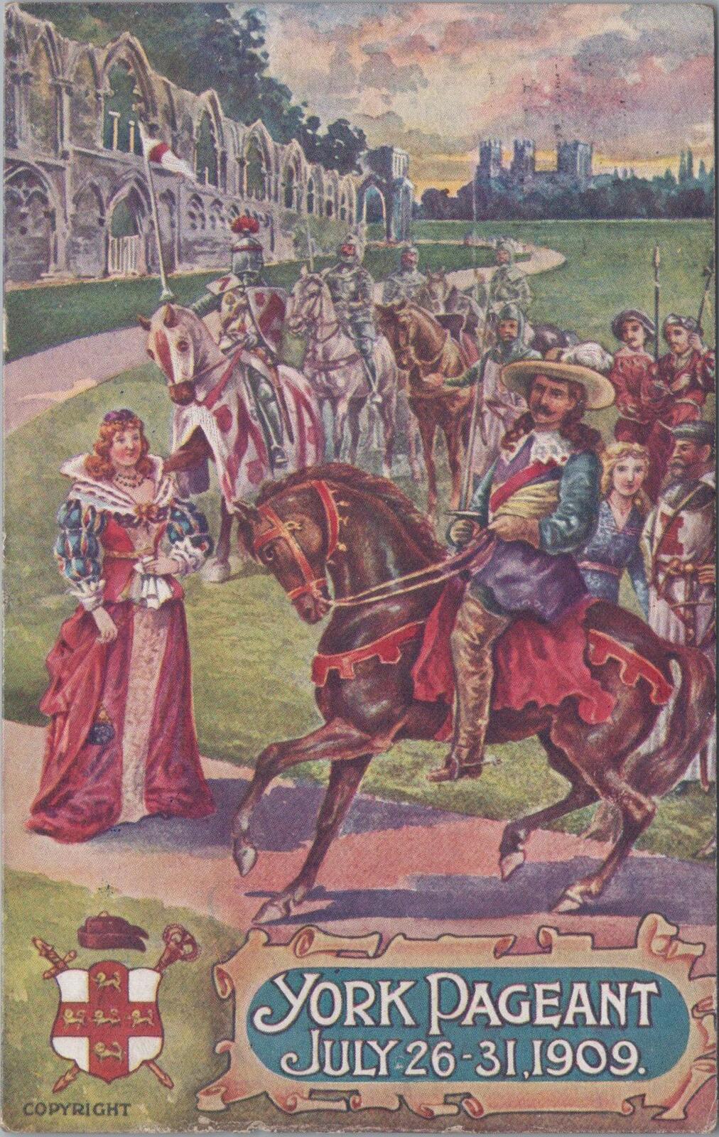 Yorkshire Postcard York Historical Pageant July 26-31 1909 Knights XT2353