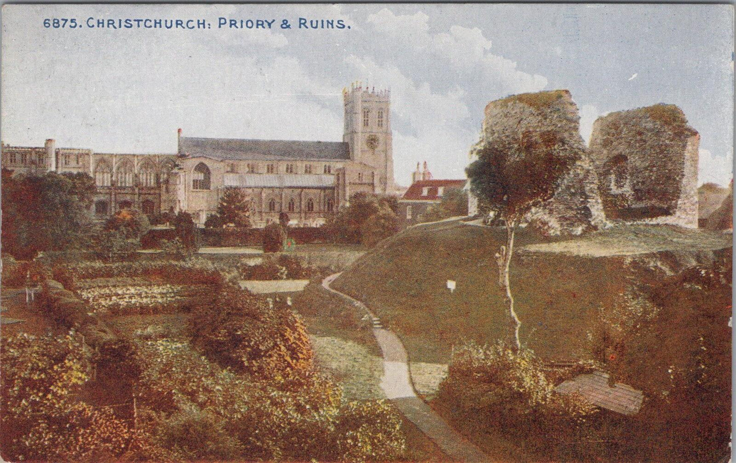 Dorset Postcard Christchurch Priory & Castle Ruins   XT2357