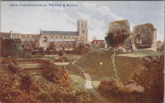Dorset Postcard Christchurch Priory & Castle Ruins   XT2357