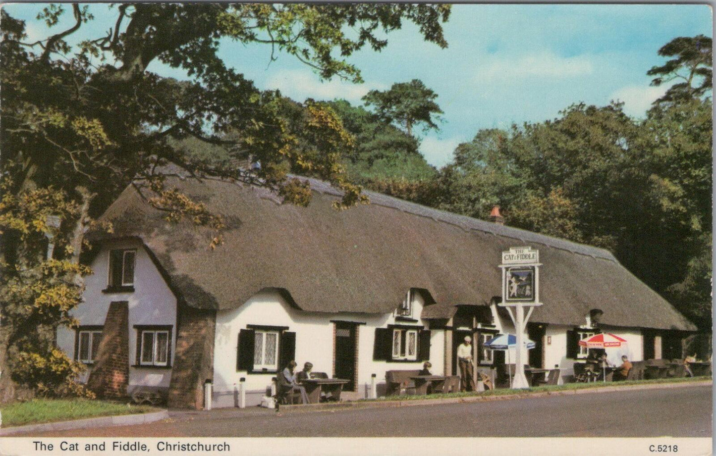 Hampshire Postcard Christchurch The Cat and Fiddle Inn, New Forest 1970s XT2360
