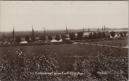 Sussex Postcard Rye Fishmarket from East Cliff 1910s XT2364