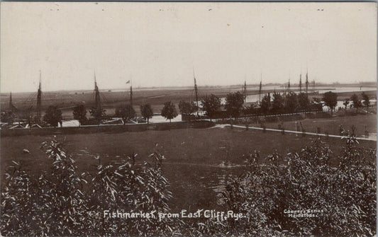 Sussex Postcard Rye Fishmarket from East Cliff 1910s XT2364