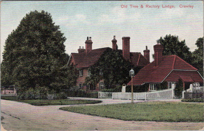 West Sussex Postcard Crawley Old Tree And Rectory Lodge Historic Village XT2365