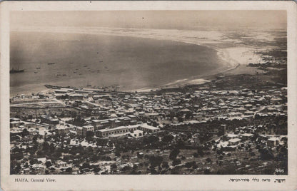 Israel Postcard Haifa Bay General Aerial View Mt Carmel Palestine  XT2395