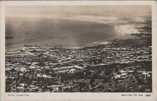 Israel Postcard Haifa Bay General Aerial View Mt Carmel Palestine  XT2395