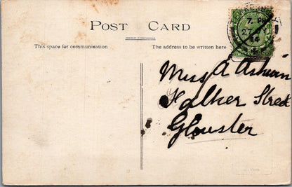 Gloucestershire Postcard Abbey View Tea Gardens Tewkesbury 1914 RPPC XT2398