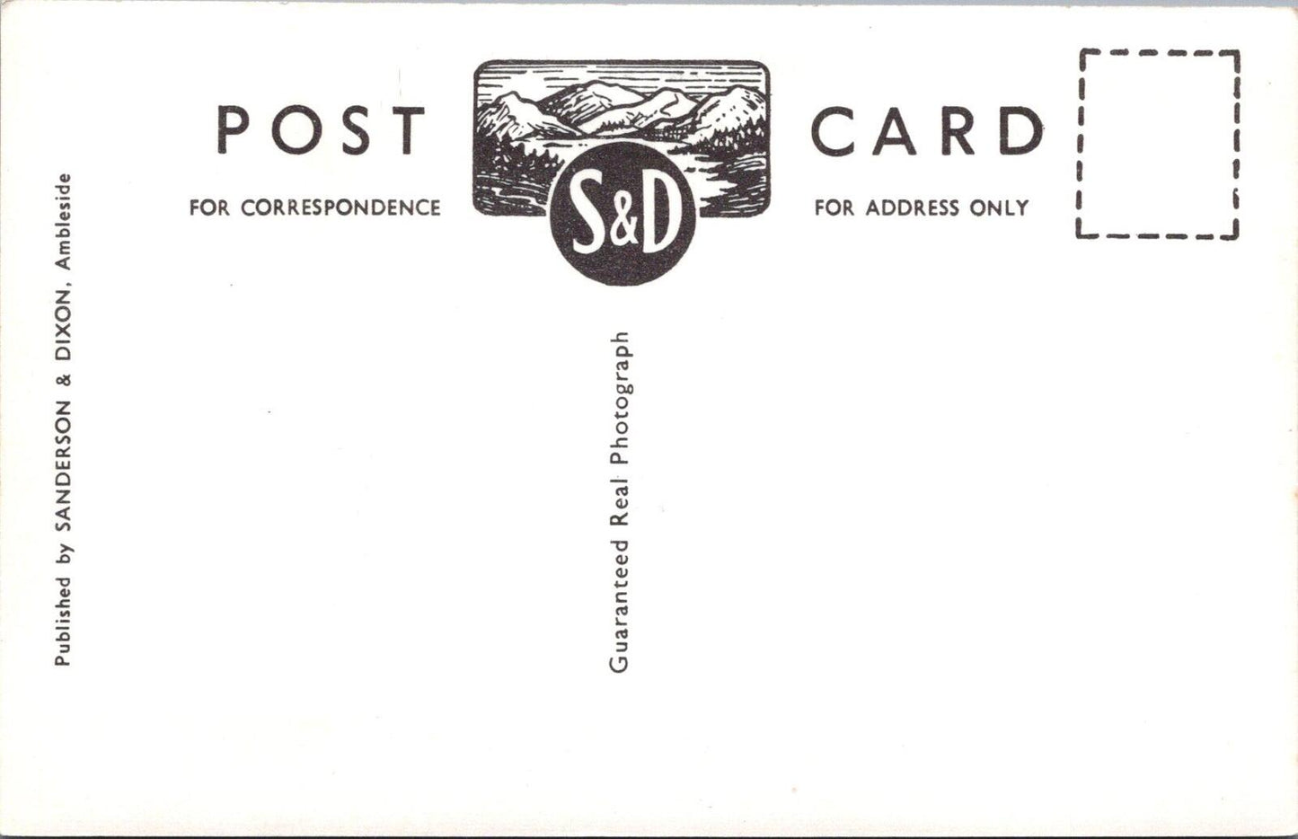 Cumbria Postcard Low Wood Hotel Windermere RPPC Sanderson Dixon XT2402