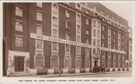London Postcard Victoria League Club Malet Street WW2 Service Hostel RPPC XT2406