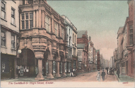 Devon Postcard: Exeter High Street Historic Guildhall Animated Street XT2421