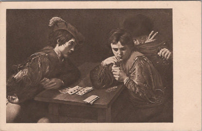 Germany Postcard: Dresden Royal Gallery Caravaggio The Cardsharps Sepia XT2813
