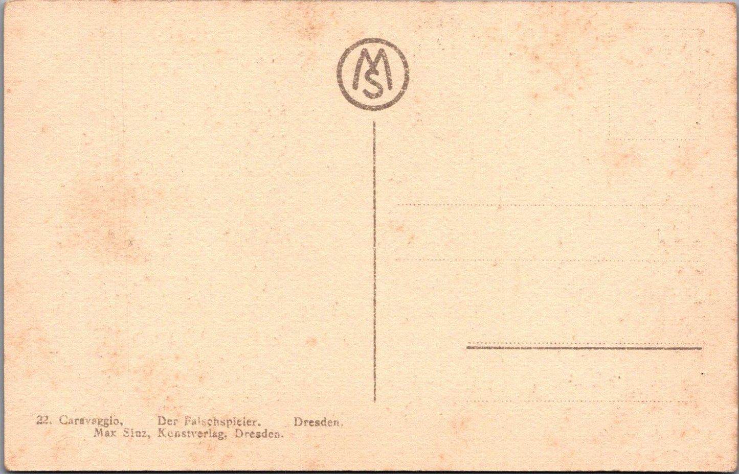 Germany Postcard: Dresden Royal Gallery Caravaggio The Cardsharps Sepia XT2813