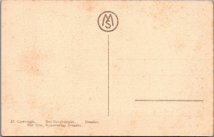 Germany Postcard: Dresden Royal Gallery Caravaggio The Cardsharps Sepia XT2813