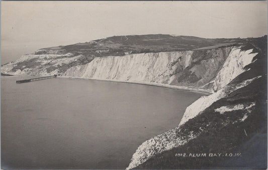 Isle of Wight Postcard: Alum Bay Coast Cliffs Pier Landscape Sepia XT2819